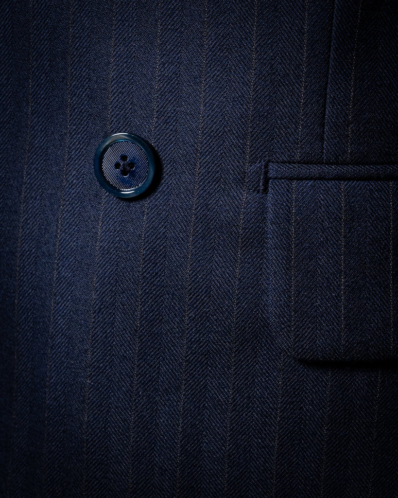 Abito Canova Blu Spinato Gessato