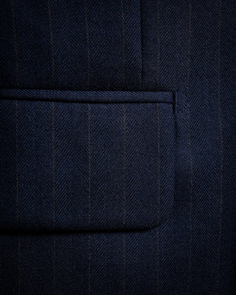 Abito Canova Blu Spinato Gessato