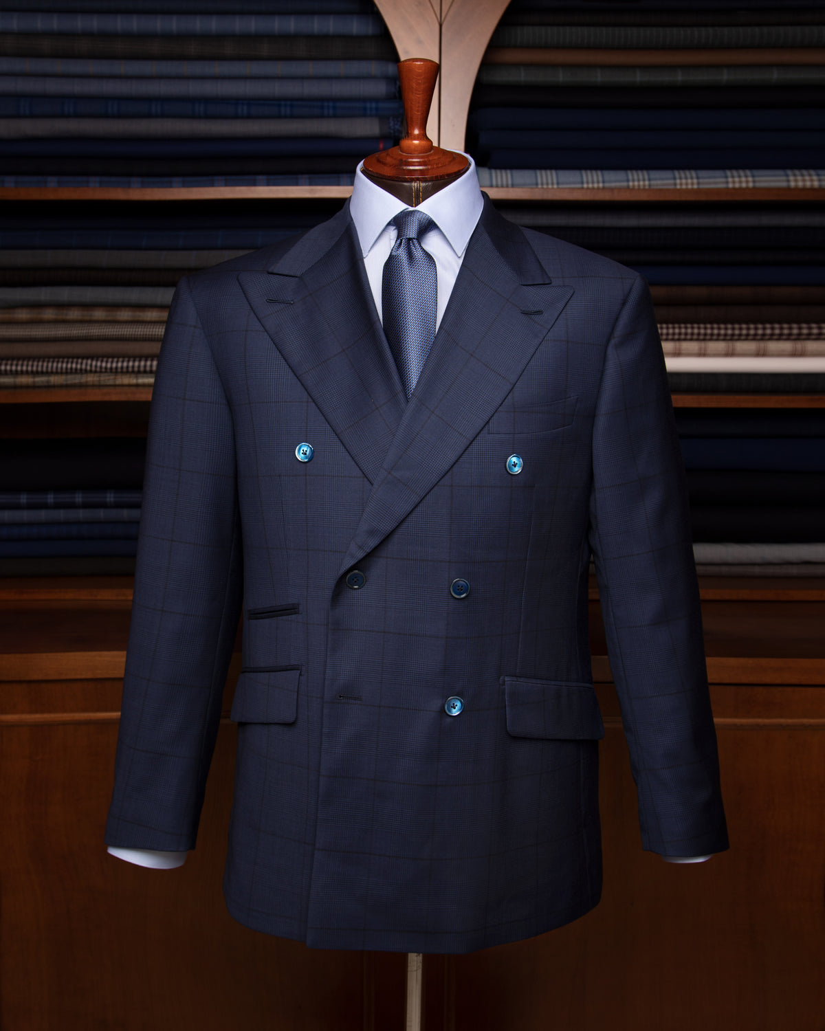 Abito Canova Micro Check Blu