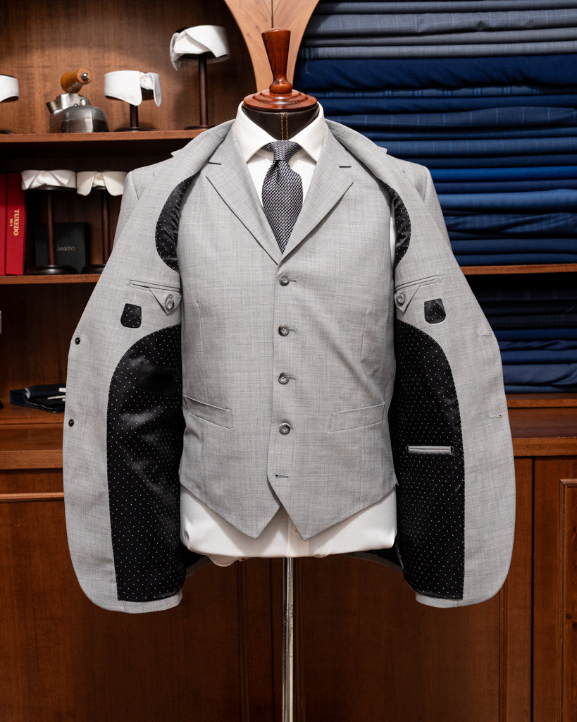 Giotto Natural Grey Suit with Vest