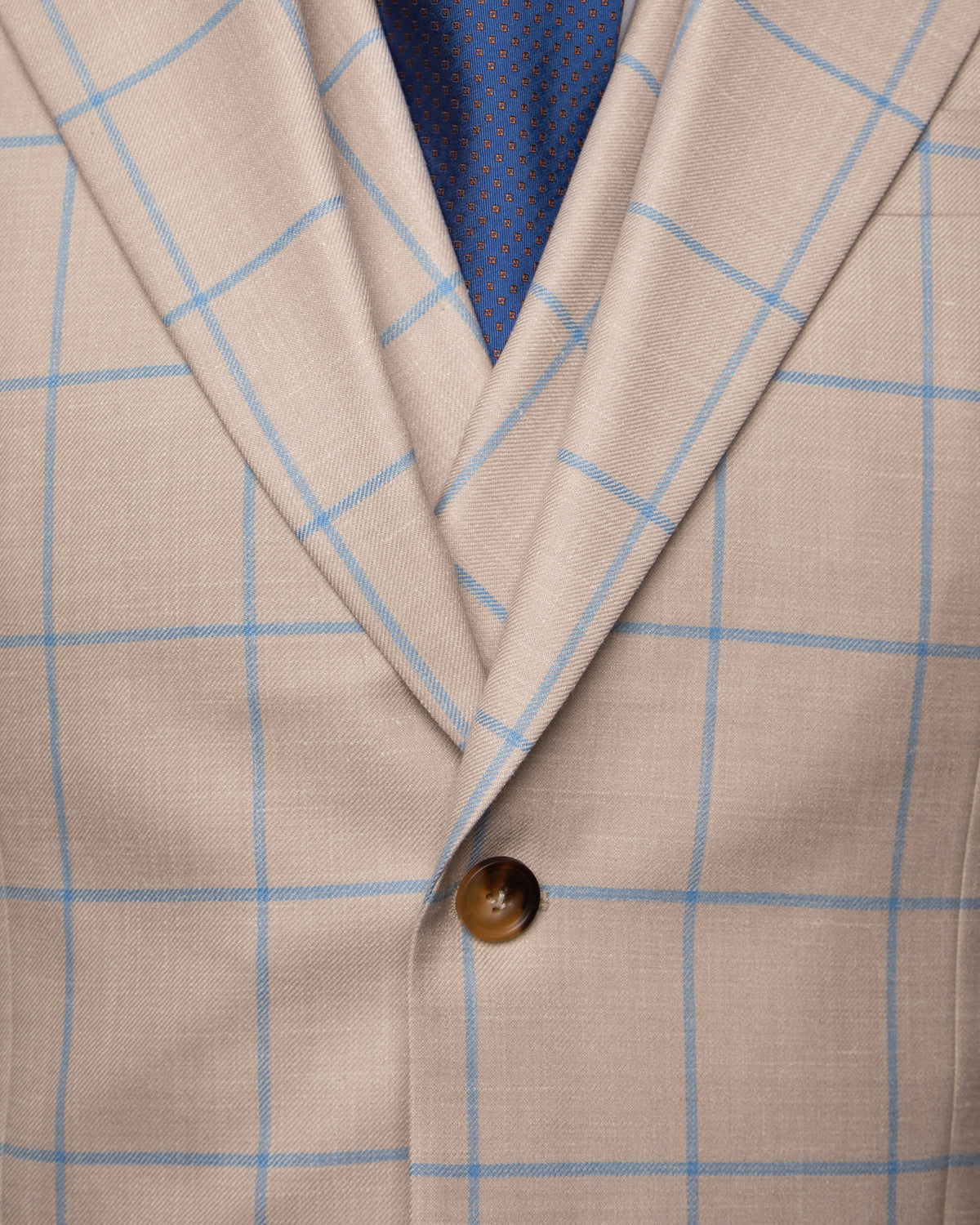 Abito Giotto Beige a Quadri Blu con Gilet