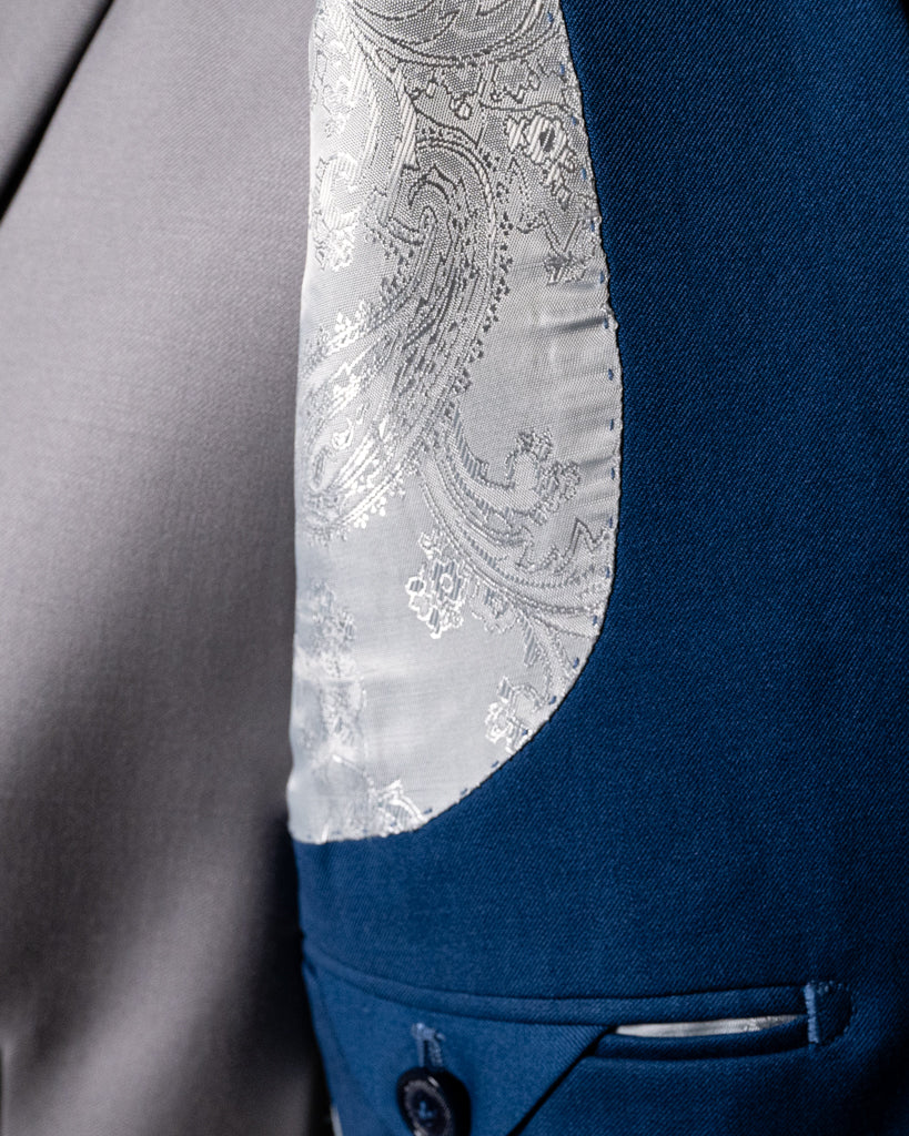 Abito Giotto Blu Capri con Gilet Argento