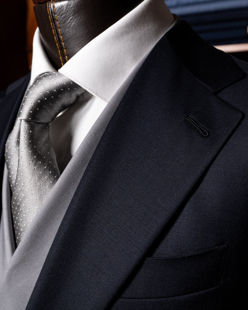Abito Giotto Navy Blue con Gilet Argento