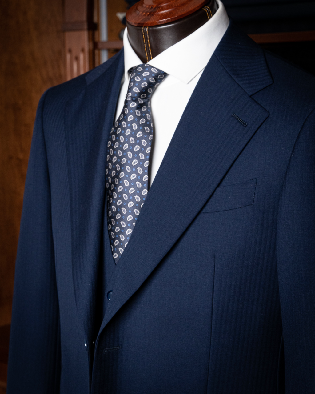 Abito Giotto Spinato Blu Navy con Gilet