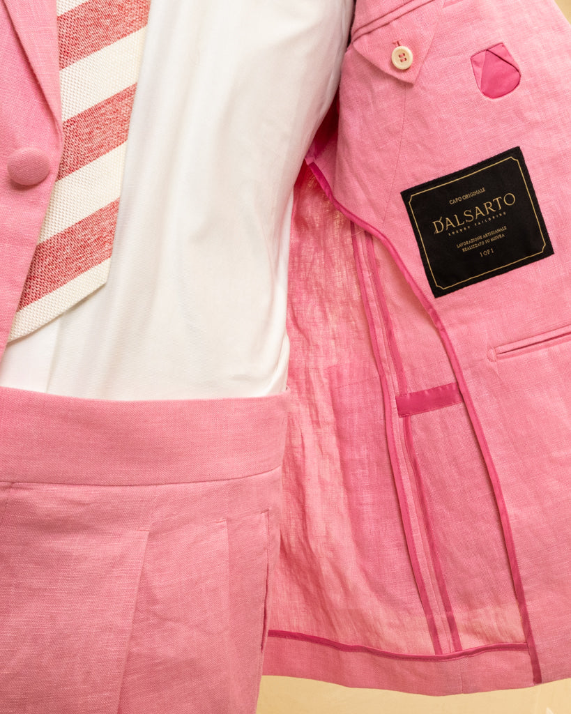 Modernico Linen Suit in Pastel Pink