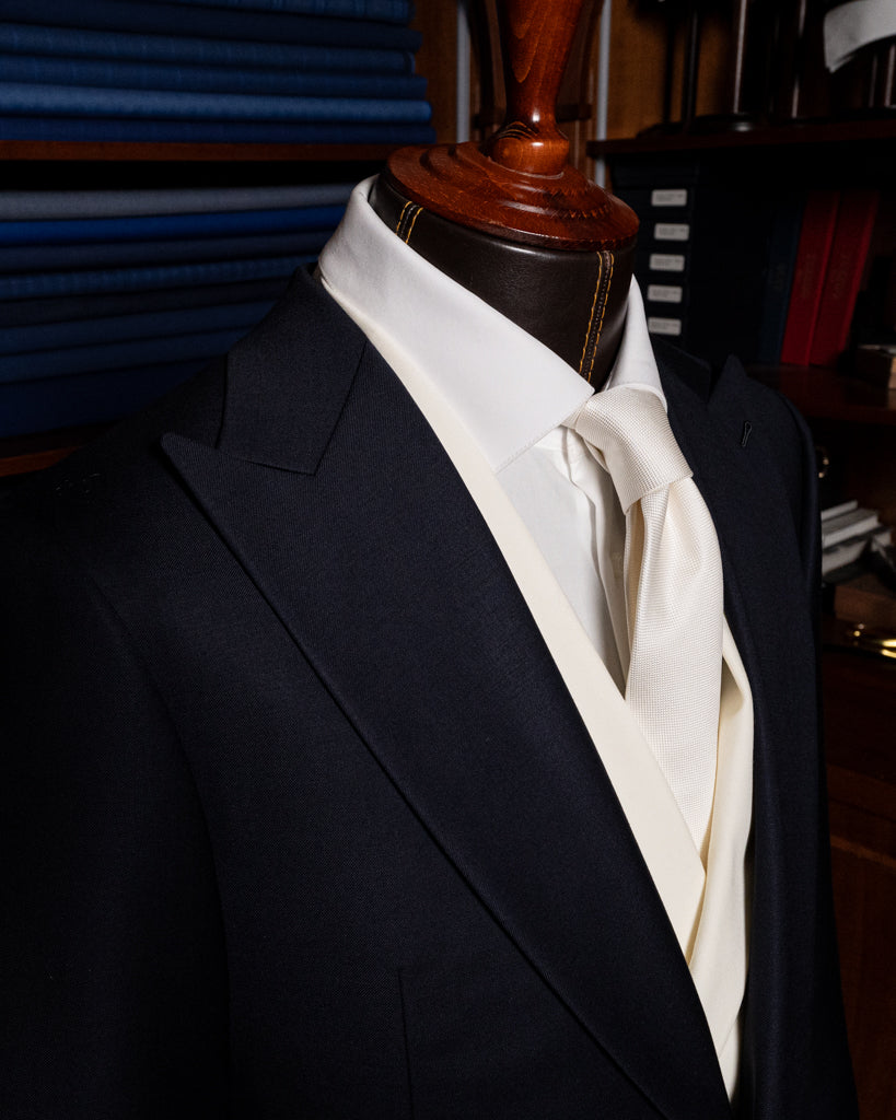 Modernico Navy Blue Suit with White Vest
