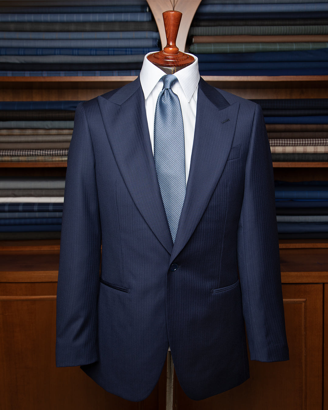 Abito Modernico Blu Scuro Spinato