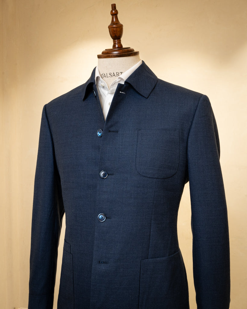 Korean Style Suit Blue Melange