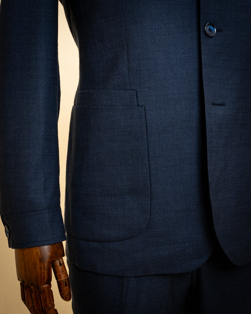 Korean Style Suit Blue Melange
