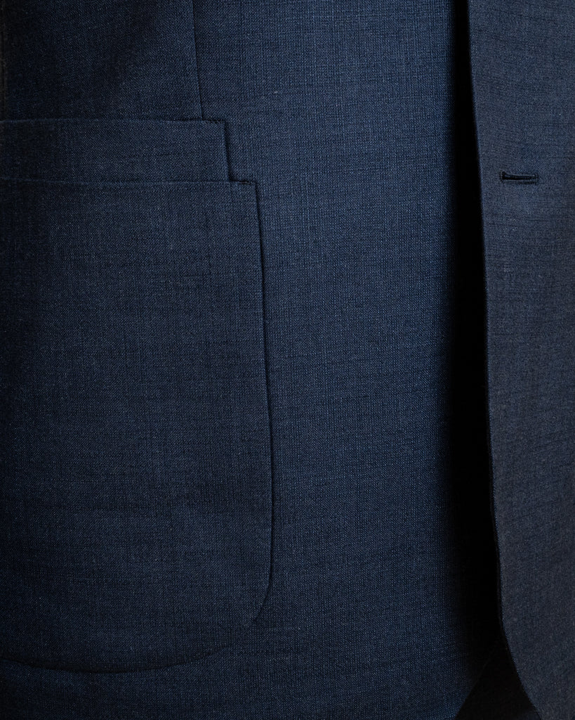 Korean Style Suit Blue Melange
