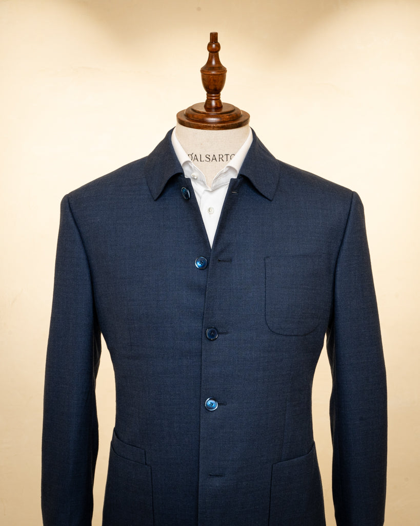 Korean Style Suit Blue Melange