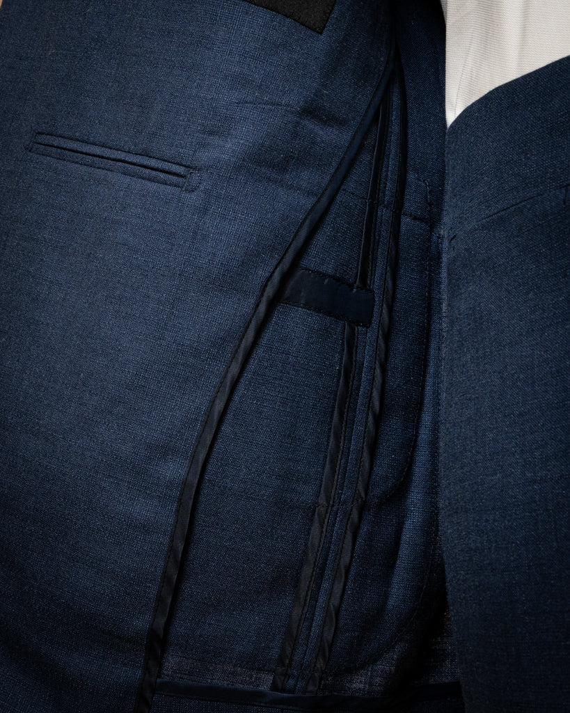 Korean Style Suit Blue Melange