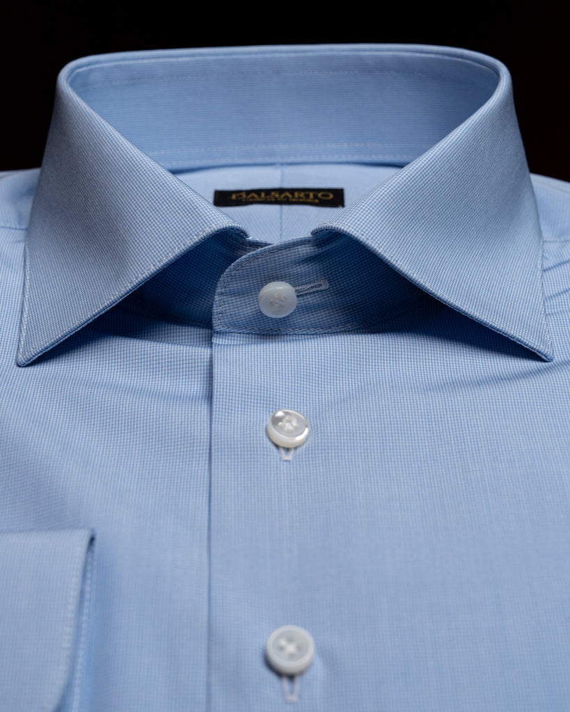 Camicia Azzurra Mini Quadri