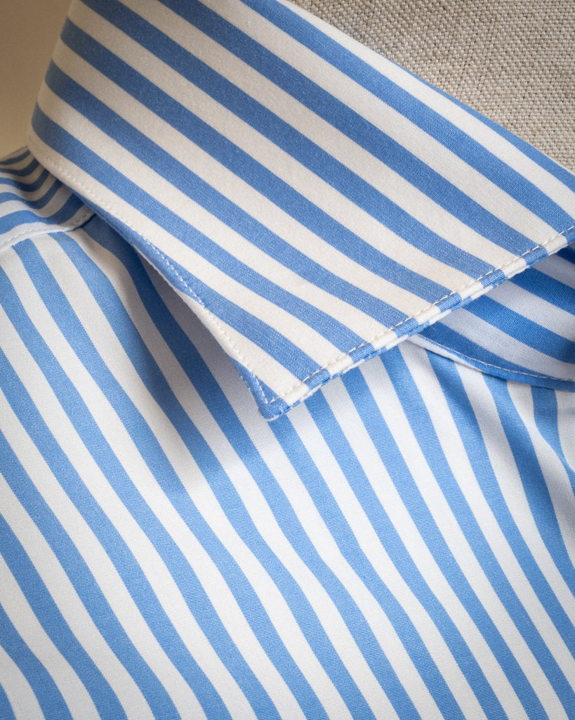 Camicia Bacchettata Azzurra Stretch