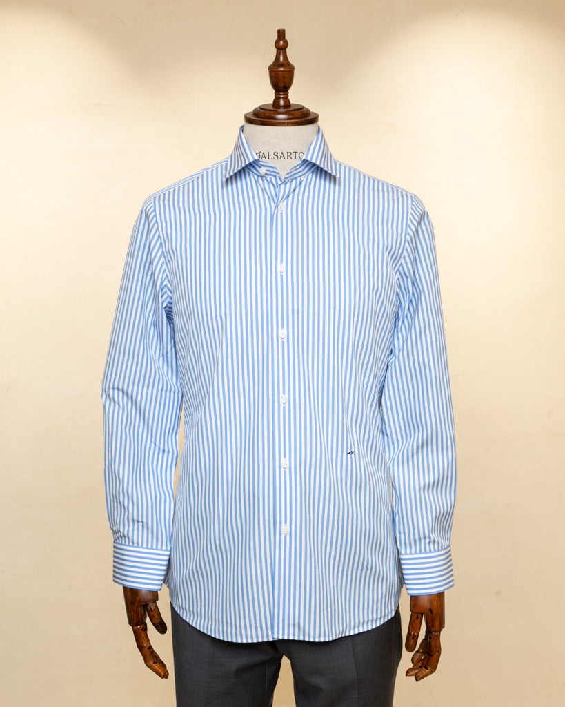 Camicia Bacchettata Azzurra Stretch