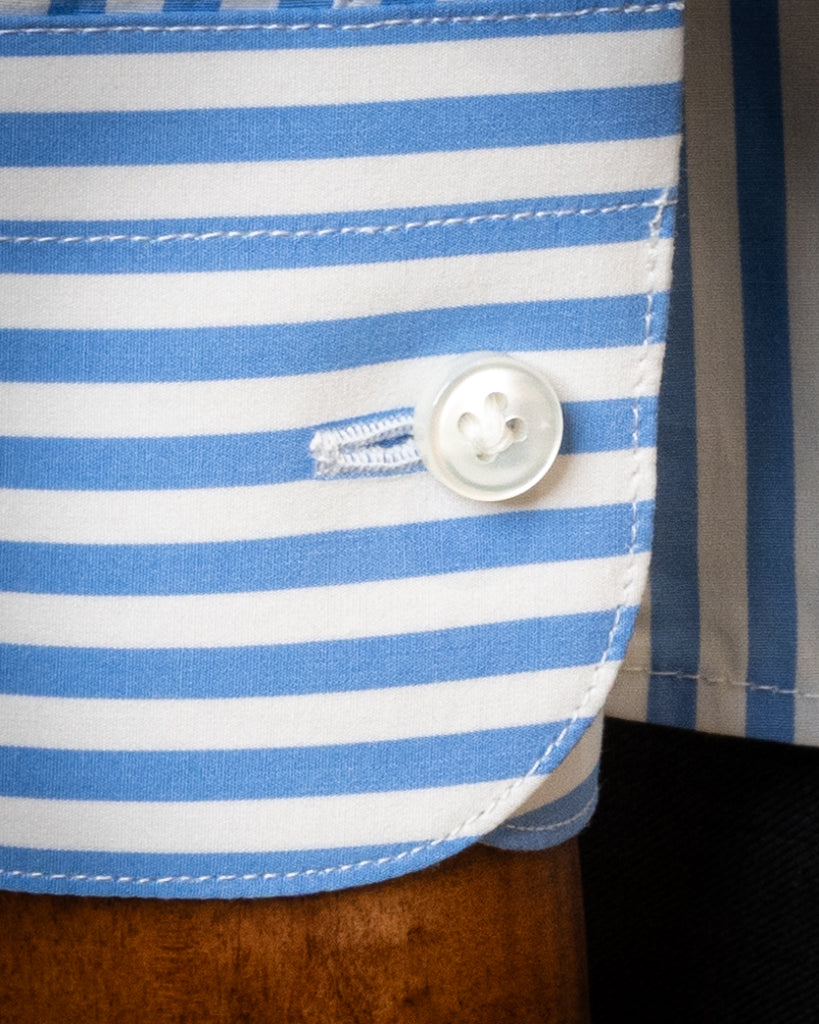 Camicia Bacchettata Azzurra Stretch