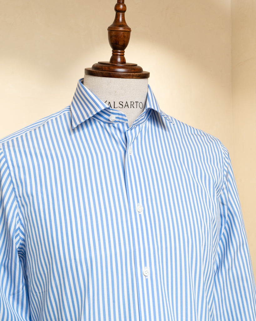 Camicia Bacchettata Azzurra Stretch
