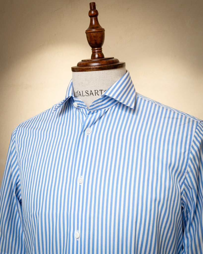 Camicia Bacchettata Azzurra Stretch