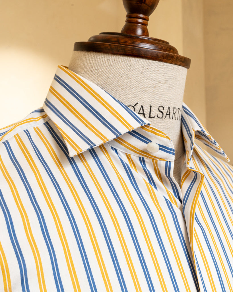 Camicia Gialla e Blu Bacchettata