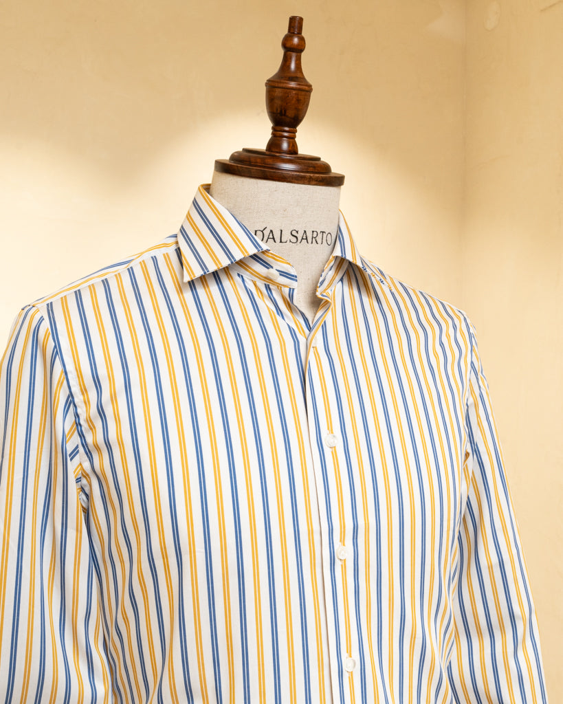Camicia Gialla e Blu Bacchettata
