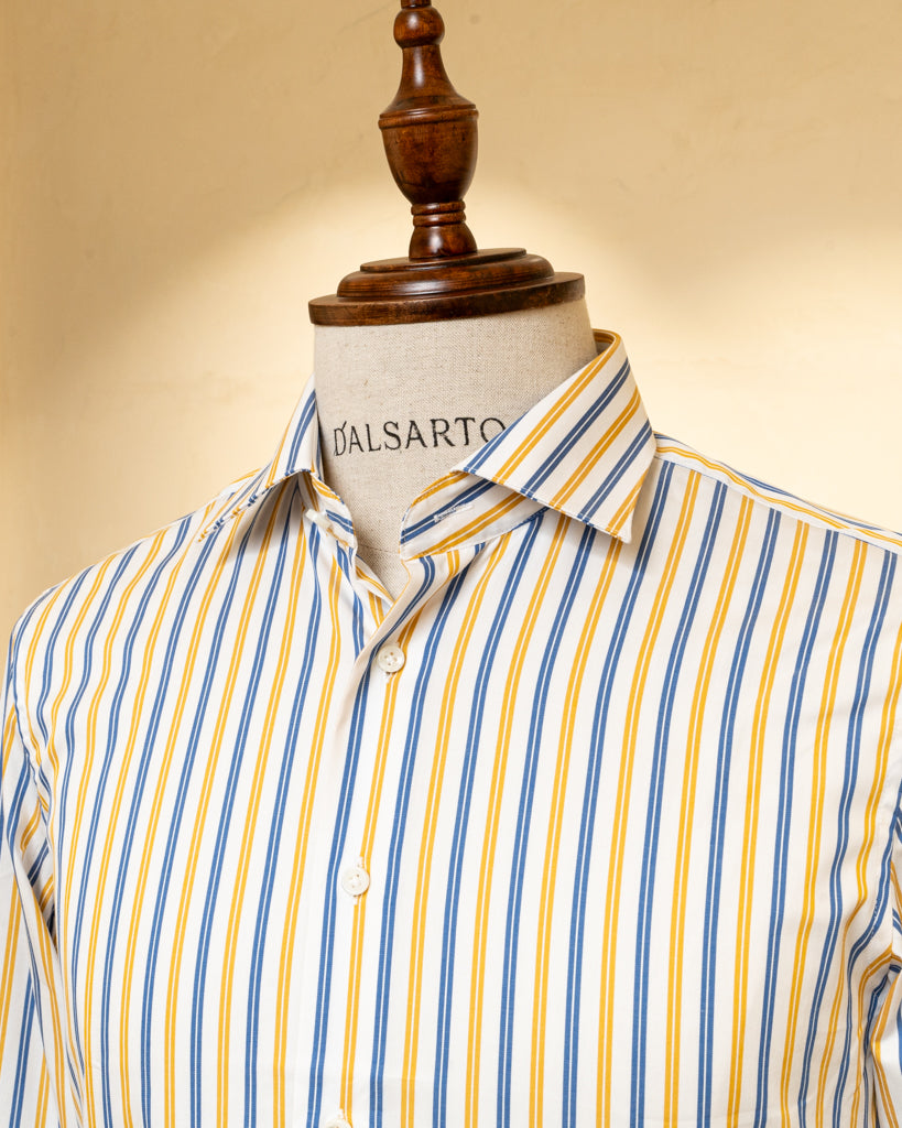 Camicia Gialla e Blu Bacchettata