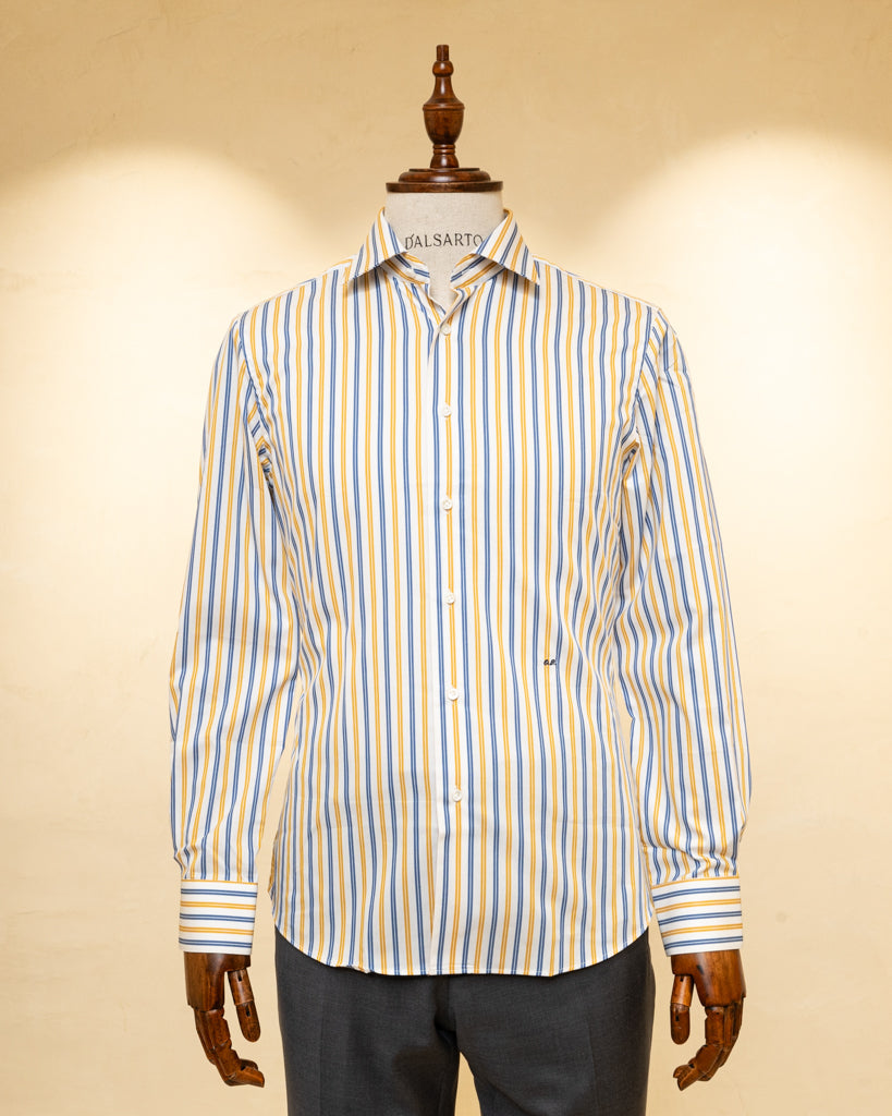 Camicia Gialla e Blu Bacchettata