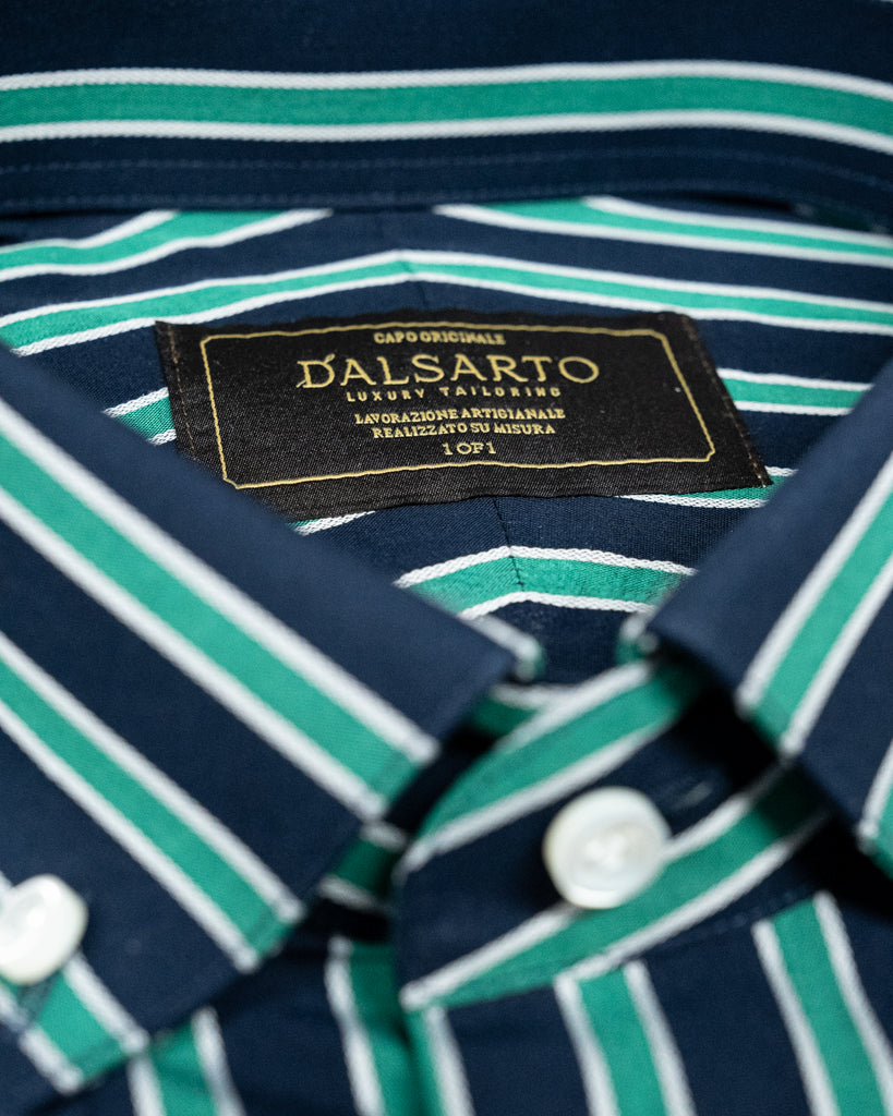 Camicia Verde e Blu Bacchettata