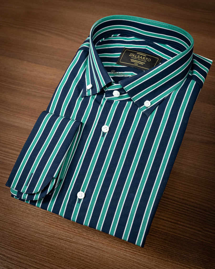 Camicia Verde e Blu Bacchettata