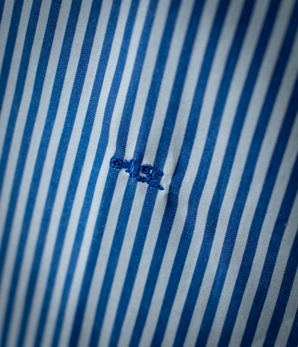 Camicia Blu Bacchettata