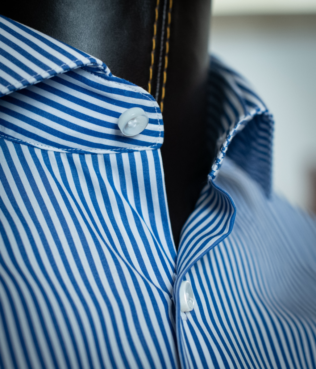 Camicia Blu Bacchettata