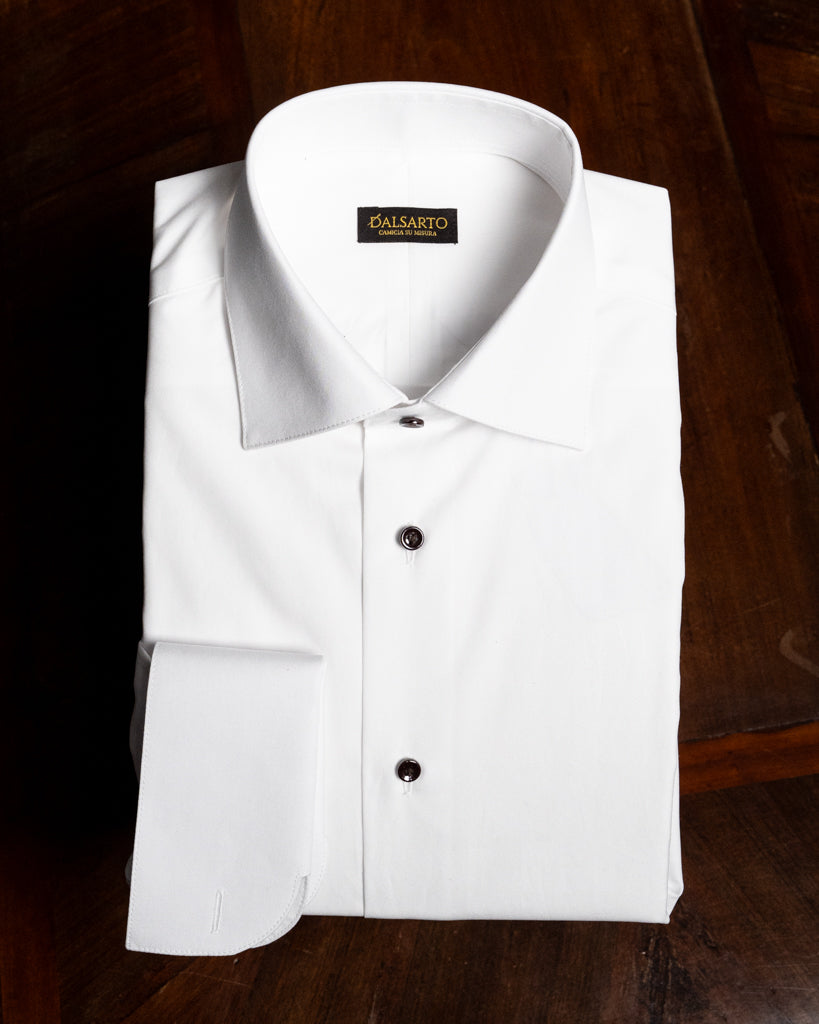 Camicia Bianco Dalsarto Con Bottoni Neri