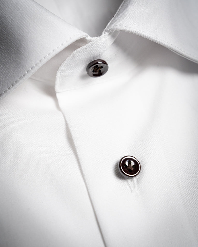 Camicia Bianco Dalsarto Con Bottoni Neri