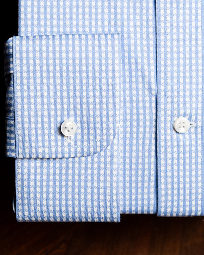 Camicia Button Down Quadri Azzurri