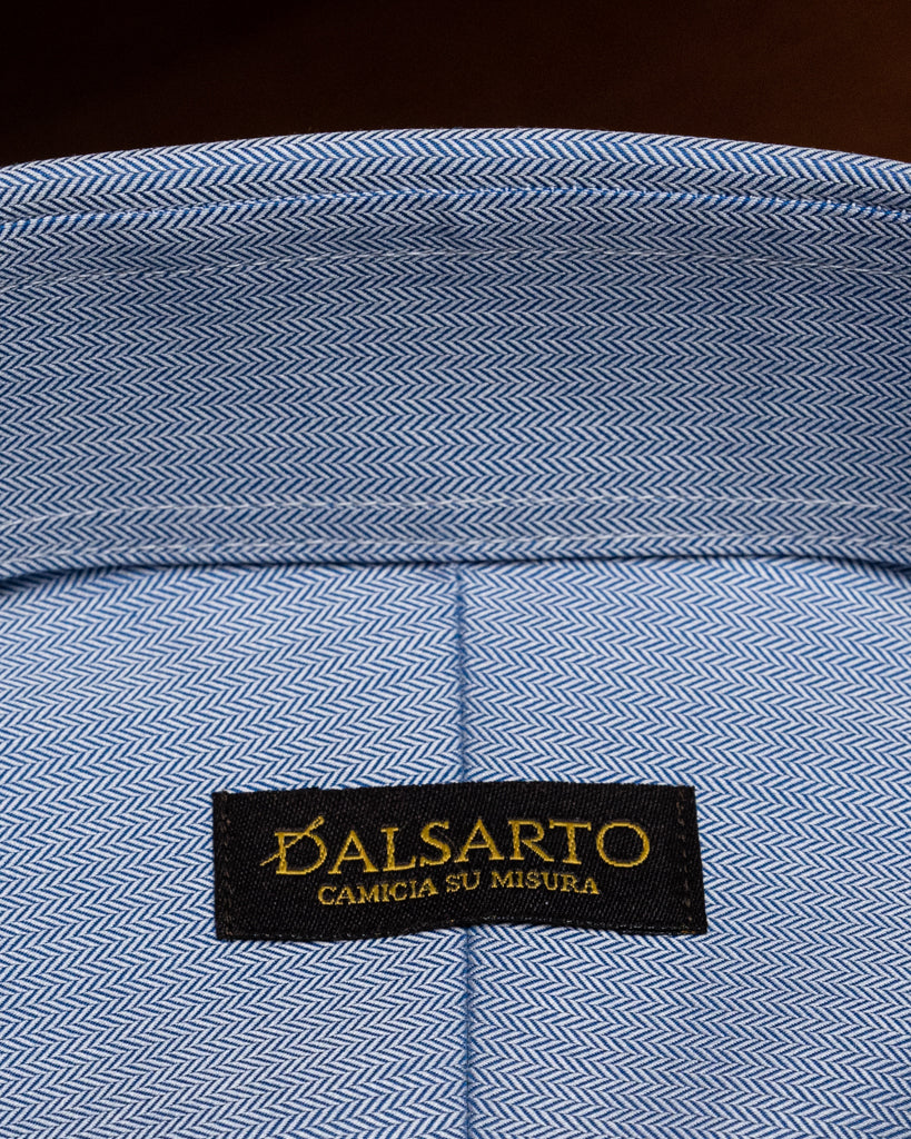 Light Blue Herringbone Shirt
