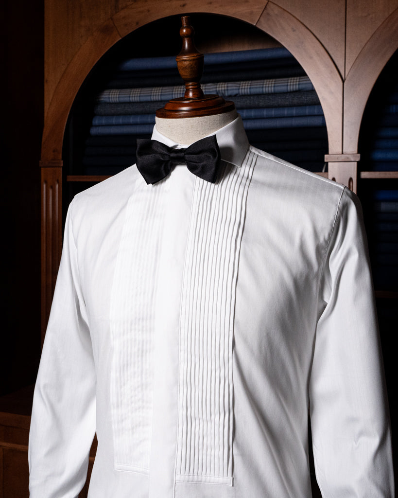 Camicia Cerimonia Plissé Off White