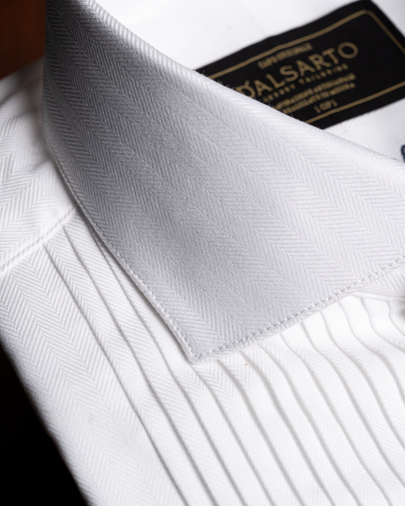 Camicia Cerimonia Plissé Off White