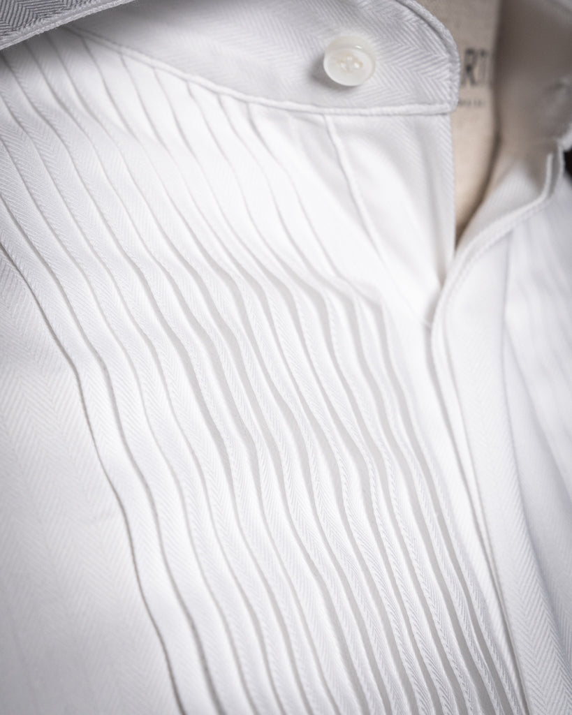 Camicia Cerimonia Plissé Off White