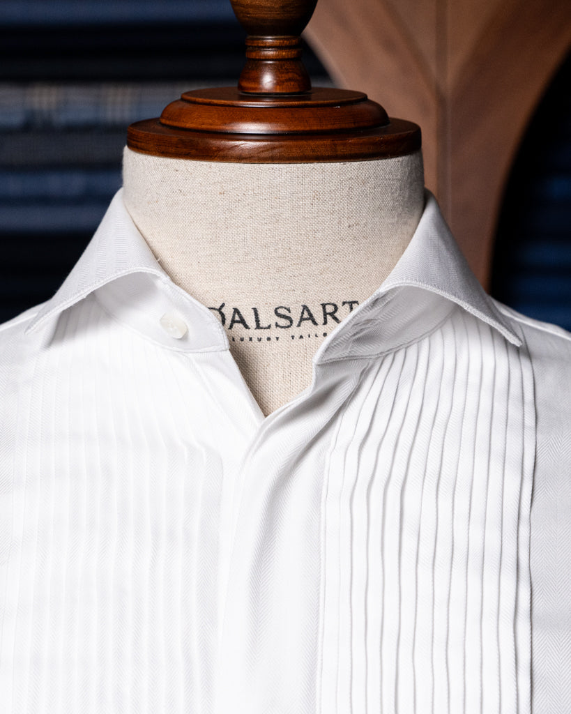 Camicia Cerimonia Plissé Off White