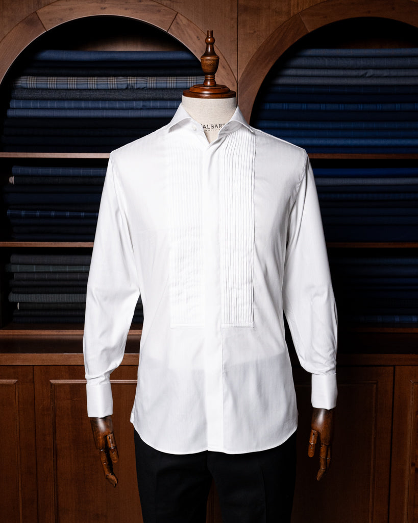 Camicia Cerimonia Plissé Off White
