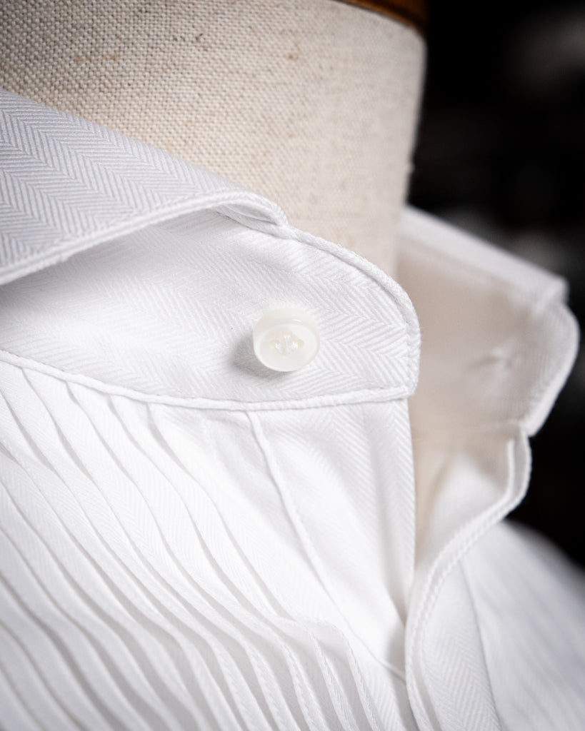Camicia Cerimonia Plissé Off White