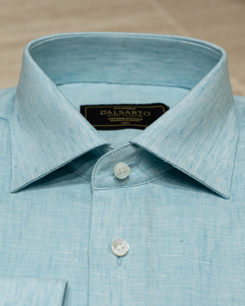 Camicia Lino Verde Acqua