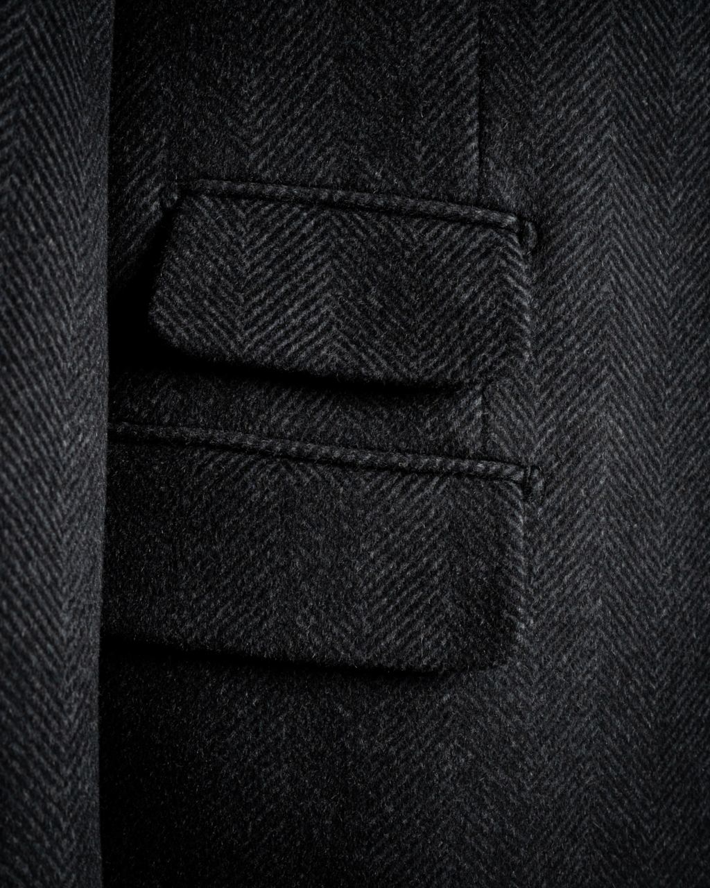 Brunelleschi Grey Herringbone Wool and Cashmere Coat
