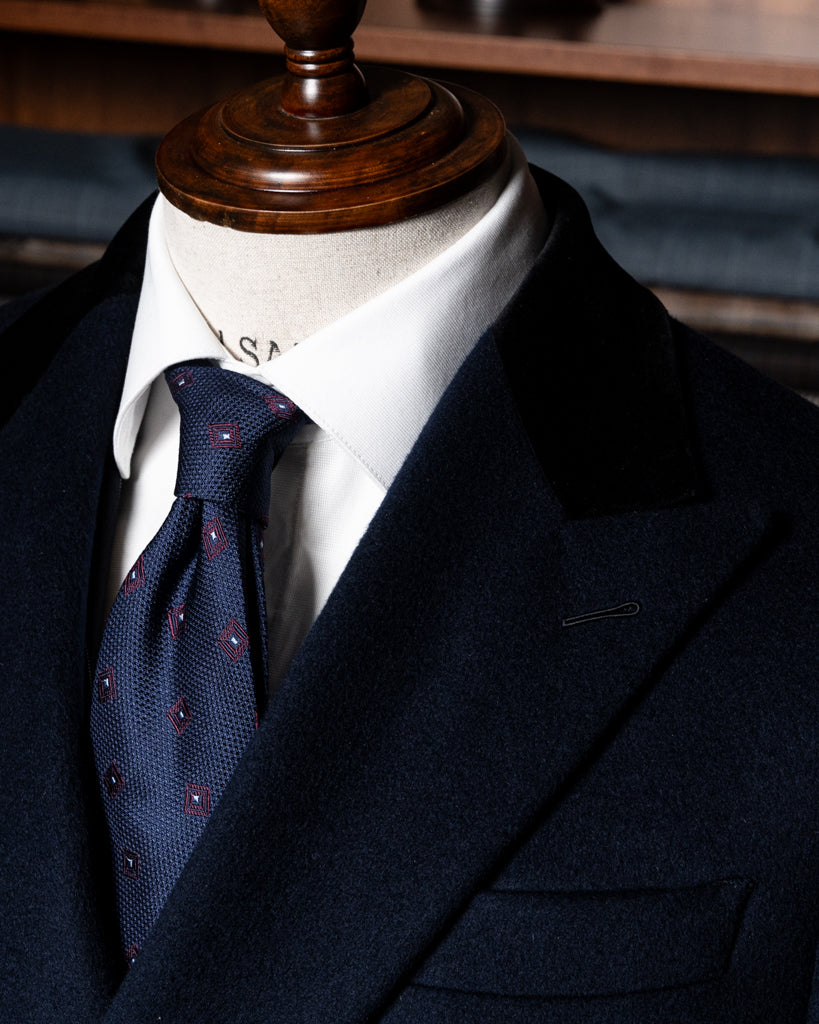 Cappotto Ghiberti Blu Scuro Lana Cashmere