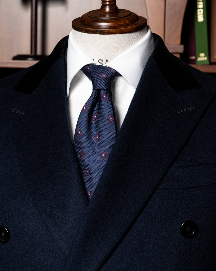 Cappotto Ghiberti Blu Scuro Lana Cashmere