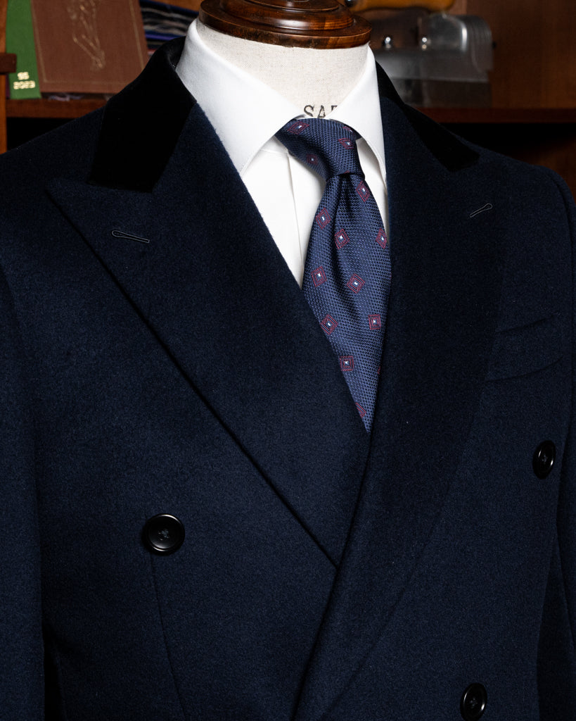 Cappotto Ghiberti Blu Scuro Lana Cashmere