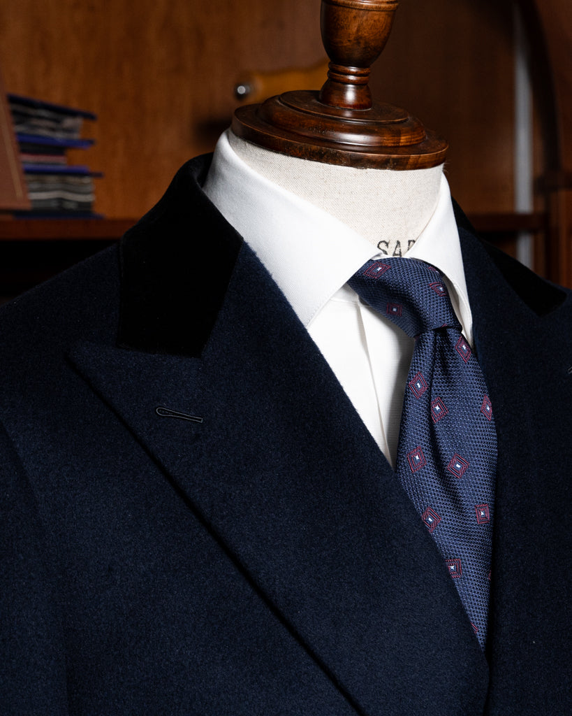 Cappotto Ghiberti Blu Scuro Lana Cashmere