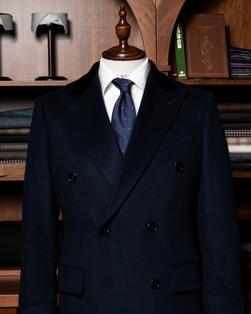 Cappotto Ghiberti Blu Scuro Lana Cashmere