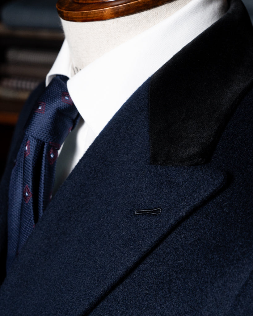 Cappotto Ghiberti Blu Scuro Lana Cashmere
