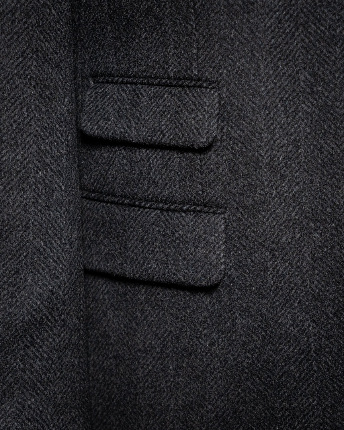 Cappotto Mantegna Spinato Grigio Lana e Cashmere