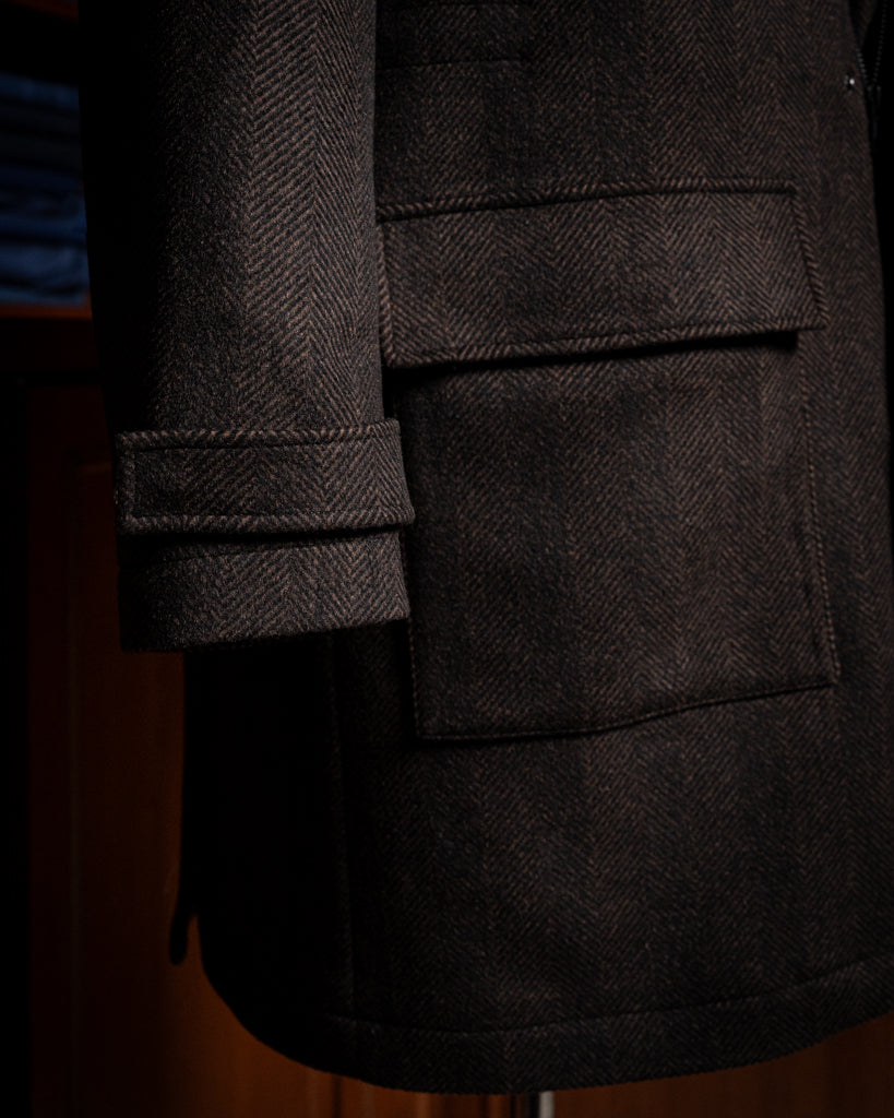 Cappotto Marrone Spinato